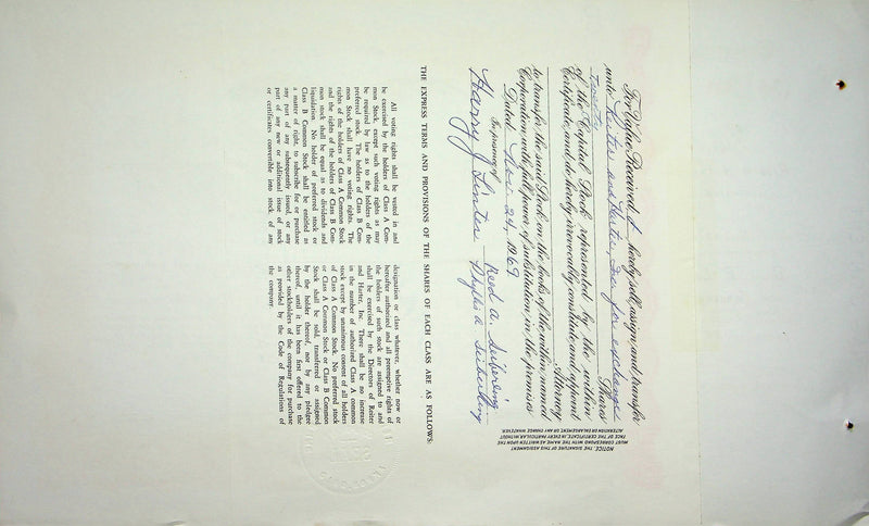 Reiter Dairy Company Stock Certificate Bond Scripophilly Akron Ohio 1968 No 342