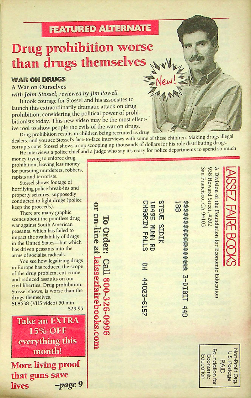 Laissez Faire Books Catalog Oct 2002 Activist Writing Tapes Liberal Larry Elder