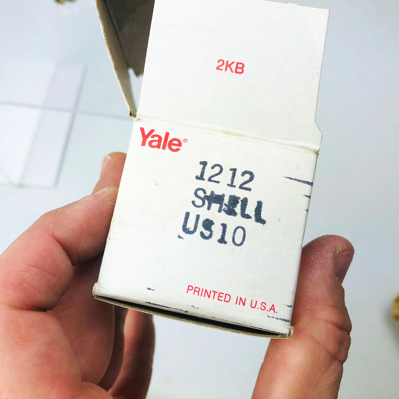 Yale 1212 US10 Satin Bronze Cylinder Shell Housing Interchangeable Core Rim NOS