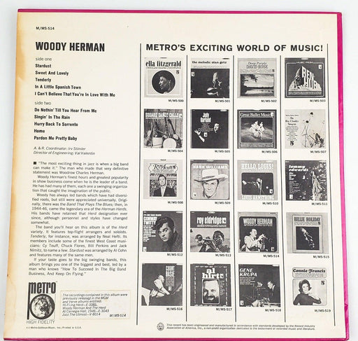 Woody Herman Self Titled Record 33 RPM LP M514 Metro 1965 2