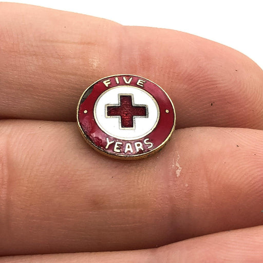 American Red Cross Lapel Pin Pinback 5 Five Years Service Award Recognition 1