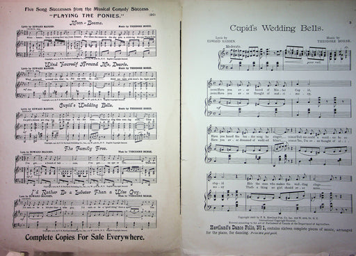 Playing The Ponies Antique Sheet Music Cupids Wedding Bells Musical Madden Morse 2