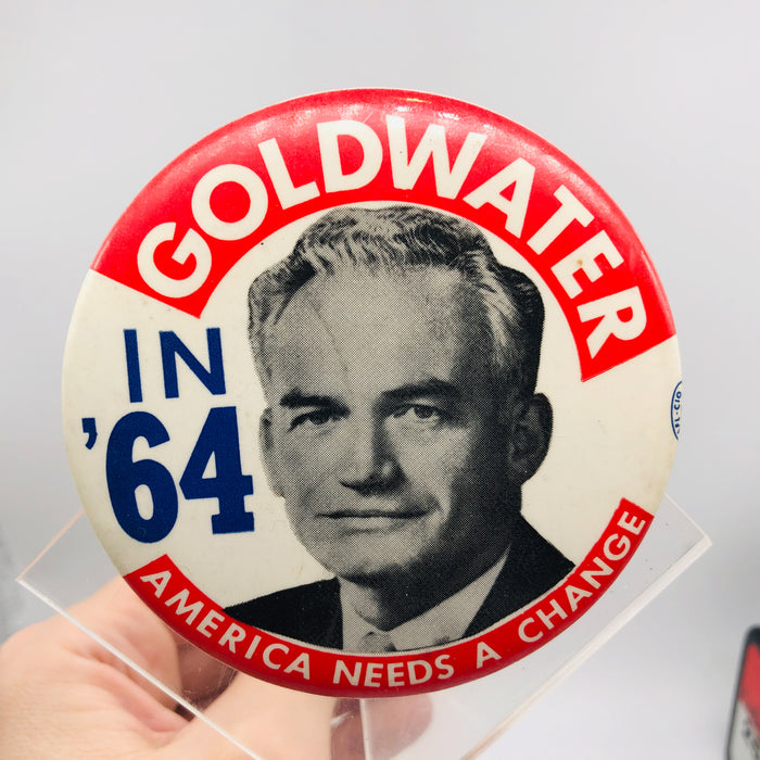 Barry Goldwater Button 3" Presidential Candidate 1964 America Needs A Change