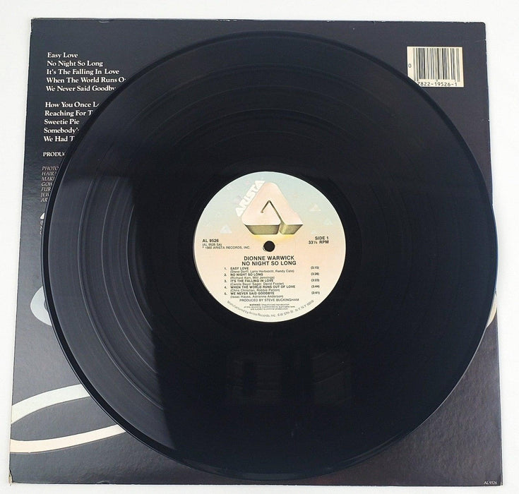 Dionne Warwick No Night So Long Record 33 RPM LP AL 9526 Arista 1980 3