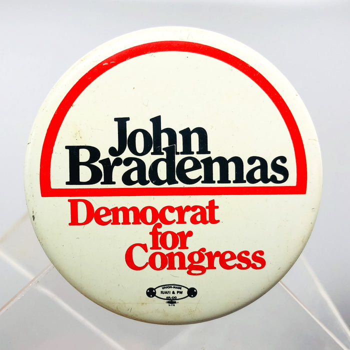 John Brademas Democrat For Congress Button Pin 2" Indiana Politician Campaign 4