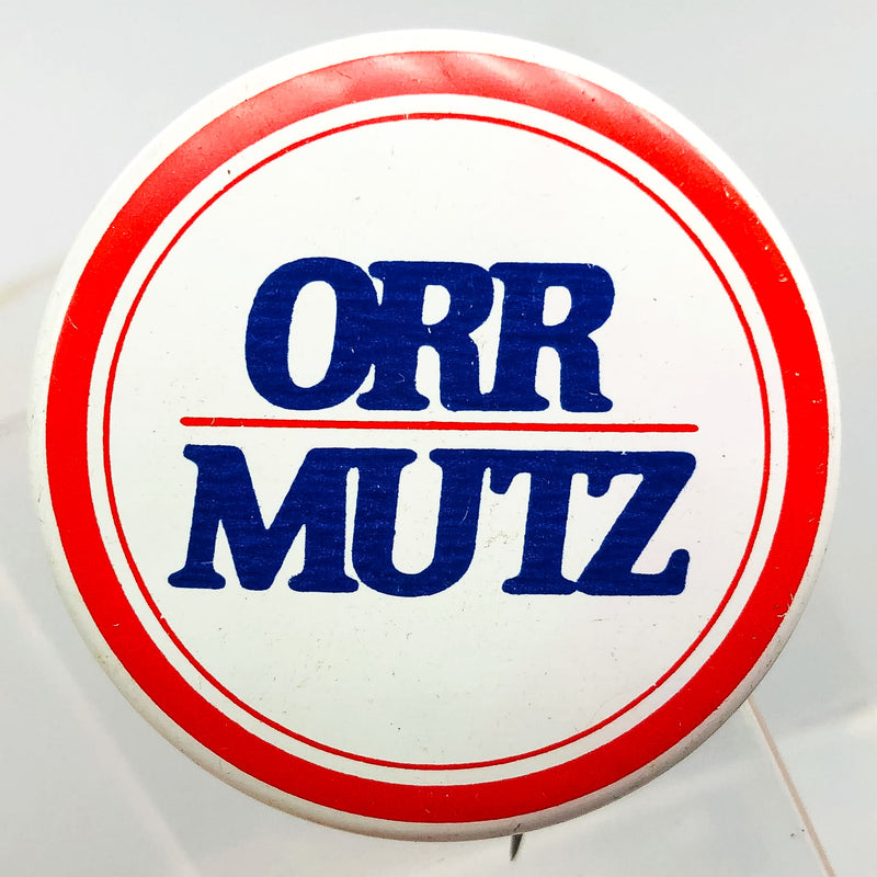 Orr Mutz Political Button 1.5" Indiana Governor Campaign Robert Bob Vintage 1