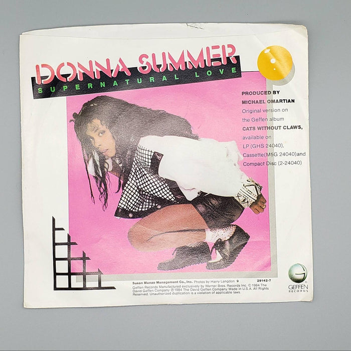 Donna Summer Supernatural Love Single Record Geffen 1984 9 29142-7 2