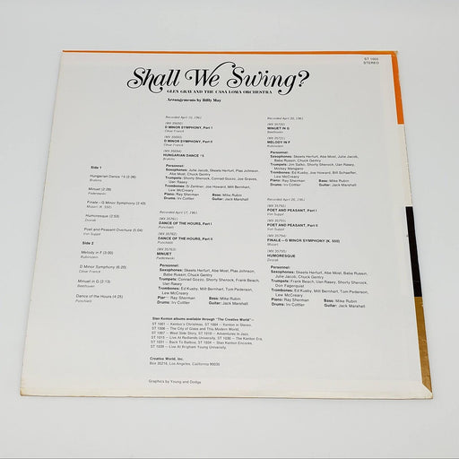 Glen Gray & The Casa Loma Orchestra Shall We Swing? LP Record Creative World 2