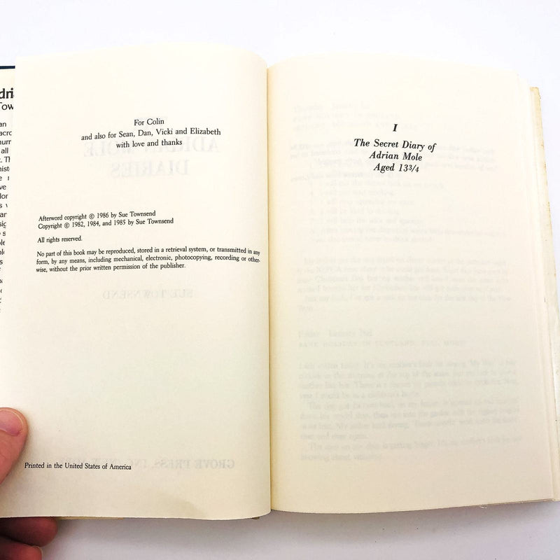 The Adrian Mole Diaries Hardcover Sue Townsend 1986 Coming of Age England BCE 8