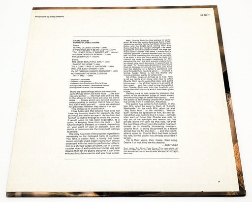 Charlie Rich Behind Closed Doors 33 RPM LP Record Epic 1973 KE 32247 2