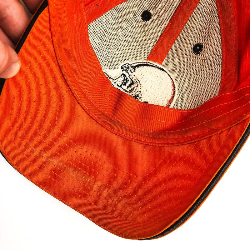 Vintage Cleveland Browns Football Hat Baseball Cap NFL Hook Loop Orange Helmet 8