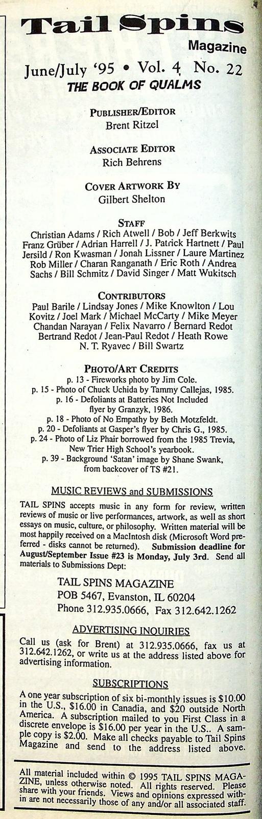 Tail Spins # 22 1995 Grifters, Tim Warren, Chuck Uchida