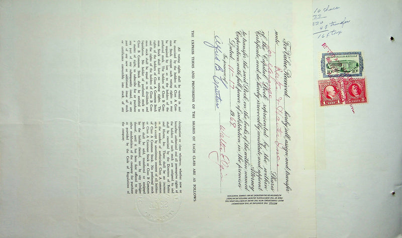 Reiter Dairy Company Stock Certificate Bond Scripophilly Akron Ohio 1966 No 309