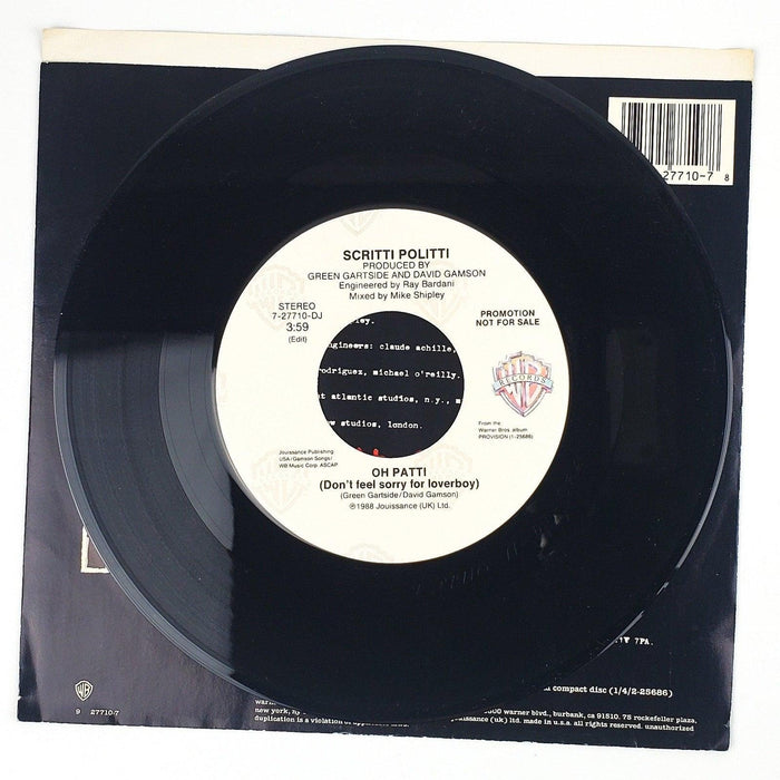 Scritti Politti & Miles Davis Oh Patti Record 45 Single Warner Bros 1988 Promo 3