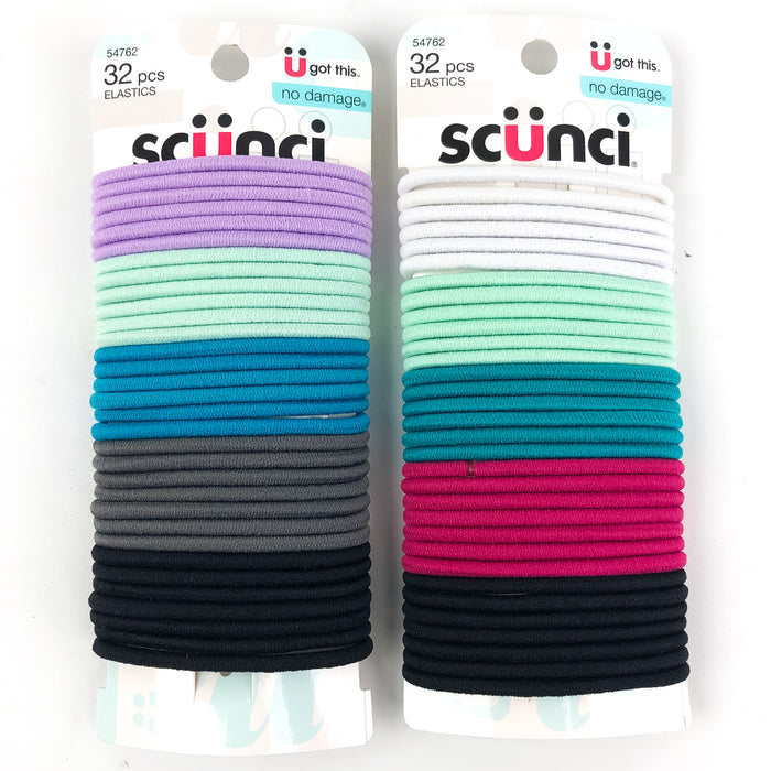 64-PK Scunci No Damage Ponytail Holder Elastics Rubber Bands U Got This 54762