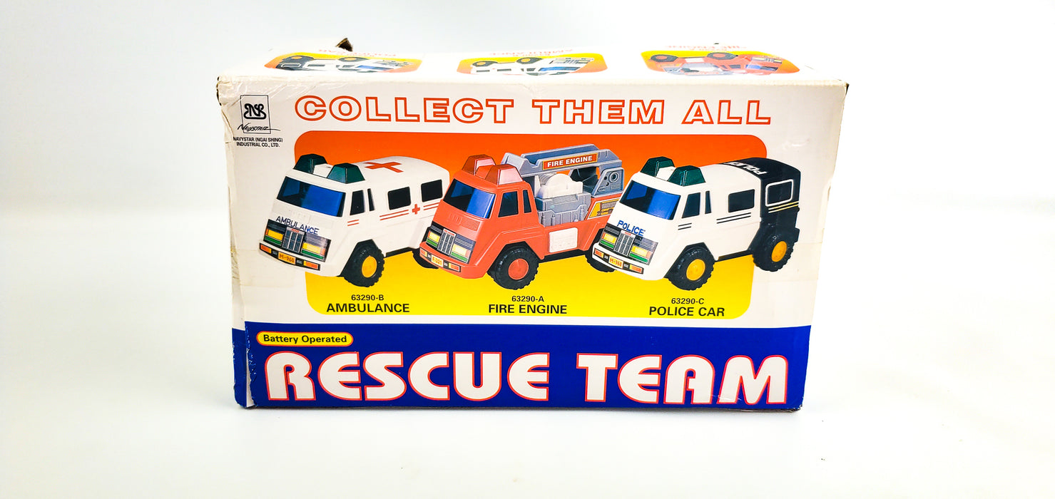 Battery Operated Rescue Team Ambulance Toy 9" Bump & Go w/ Light & Sound NEW