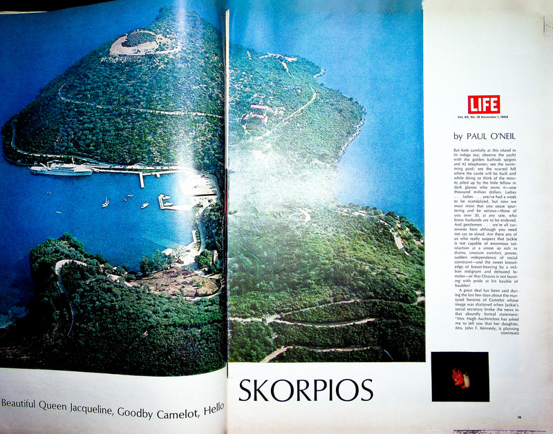 Life Magazine November 1 1968 Jacqueline Kennedy Onassis Wedding Skorpios Island 3