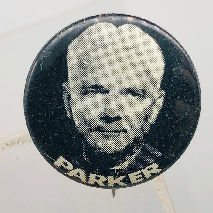 Parker Political Campaign Button Pin .875" Lithographers Union Label Vintage 9