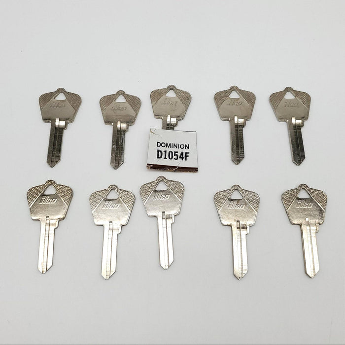 10x Ilco Dominion D1054F Key Blanks Nickel Plated 5 Pin NOS