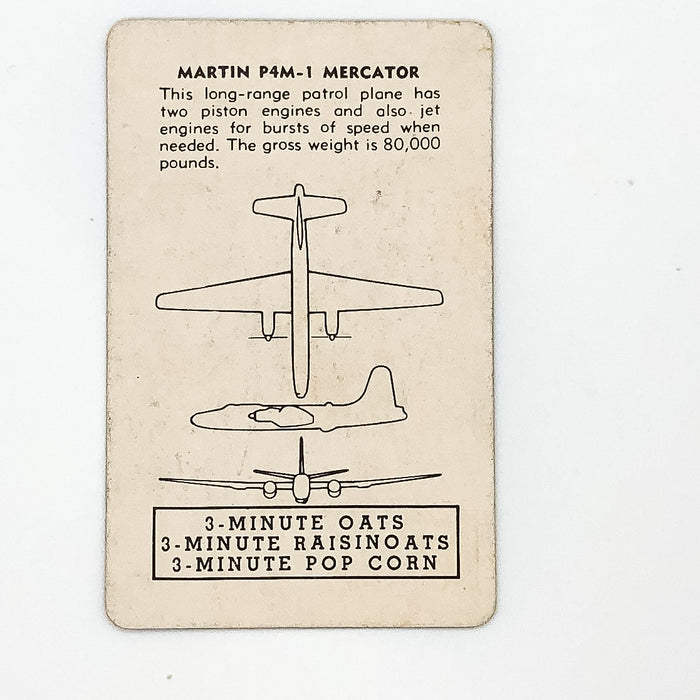 1950s 3 Minute Oats Airplane Martin P4M-1 Mercator Aviation Patrol Photo Card 4