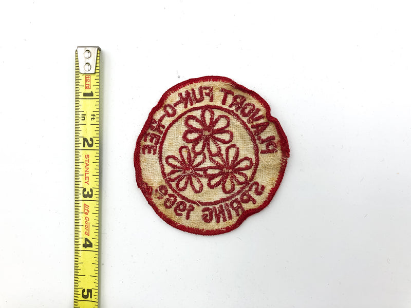 Vintage Girl Scout Patch Plavort Fun-O-Ree Spring 1969 Embroidered Red White 1