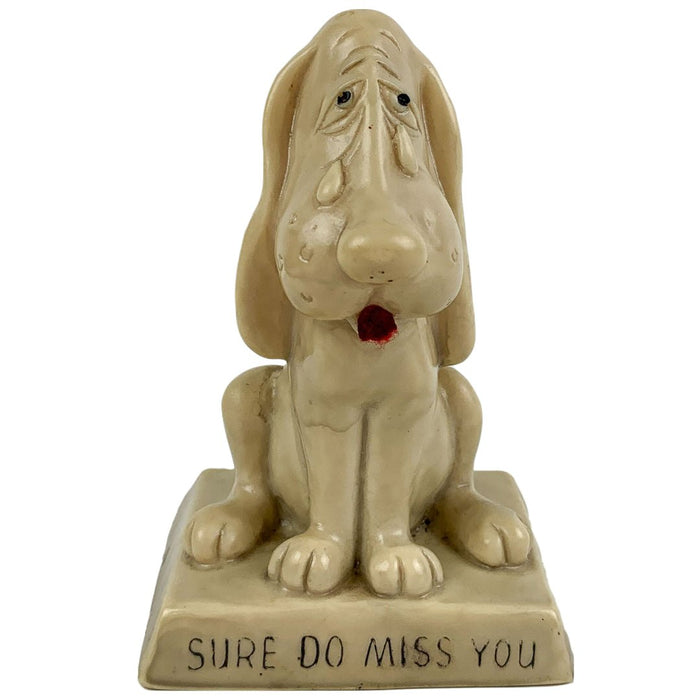 R W Berries Sure Do Miss You Dog Crying Tears Figurine 1968 5" 1