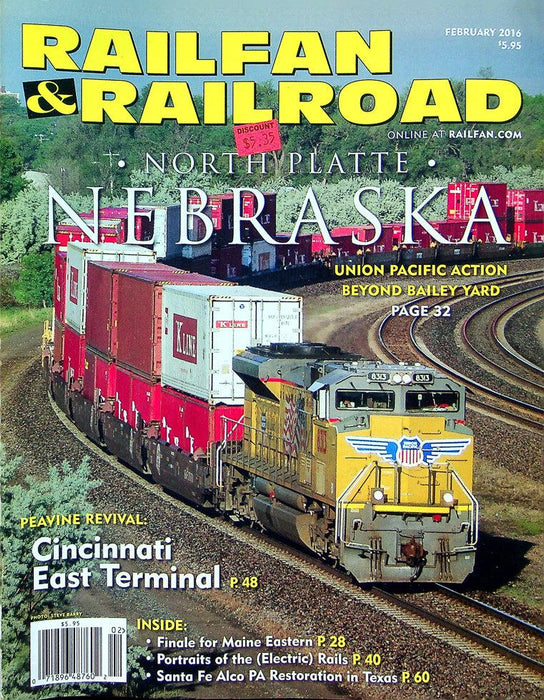 Railfan & Railroad Magazine February 2016 Vol 35 No 2 North Platte Nebraska