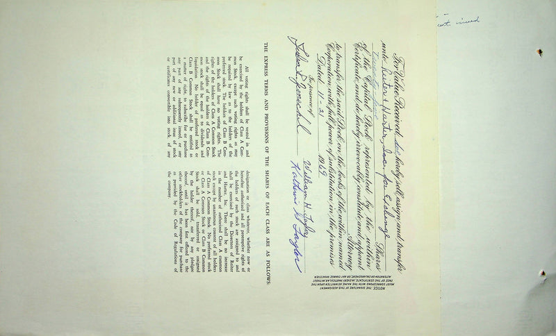 Reiter Dairy Company Stock Certificate Bond Scripophilly Akron Ohio 1967 No 320