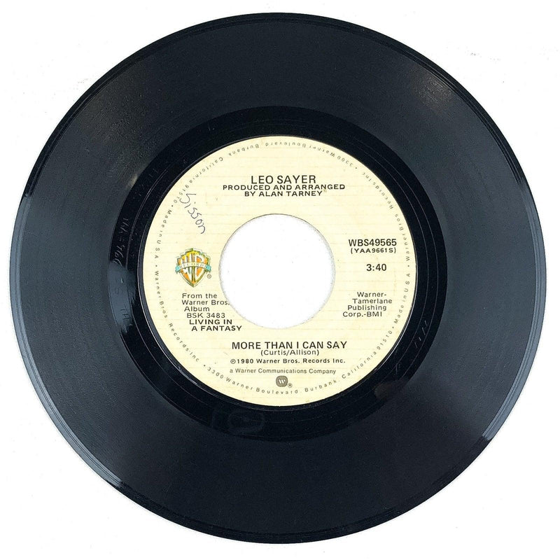 45 RPM Record More Than I Can Say / Millionaire Leo Sayer Warner 1980 3