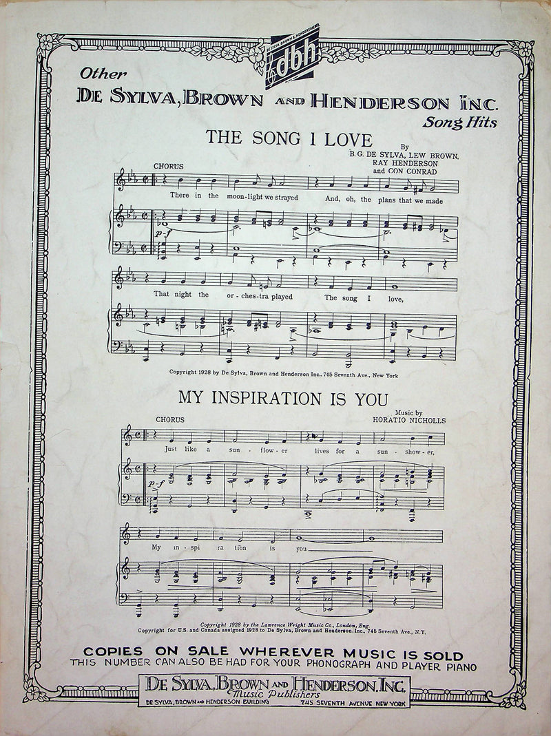 That's How I Feel About You Sheet Music Benny Davis Archie Gottler 1928 Song 4
