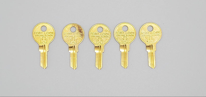 5x Fort Lock M54G Key Blanks for Cabinet Cam Locks Brass 6 Pin NOS 3