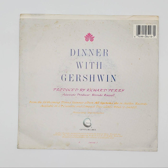 Donna Summer Dinner With Gershwin Single Record Geffen 1987 7-28418 2