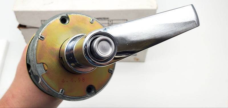 Schlage Door Lever Satin Brass & Chrome Privacy Door Lock SAT AL40S 2-3/4 BS NOS