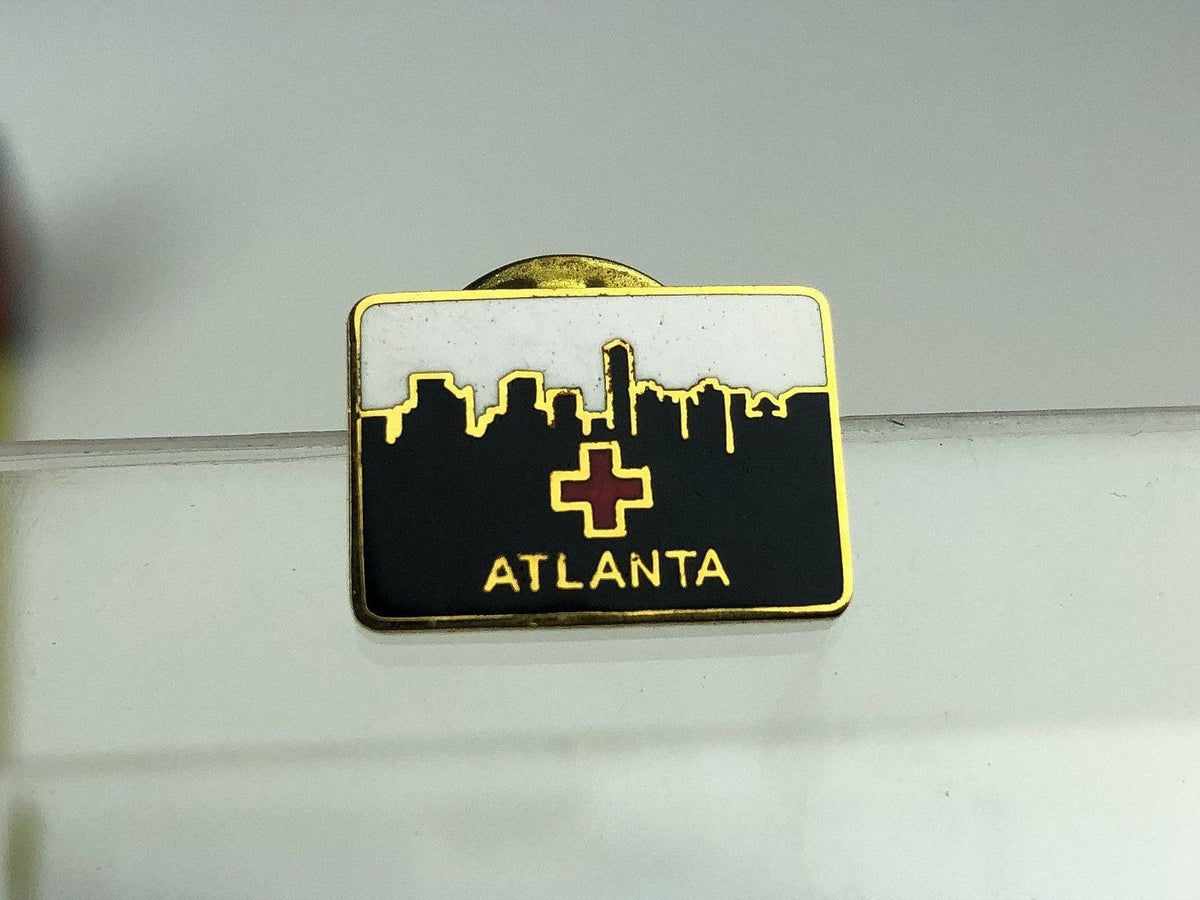 Vintage American Red Cross Lapel Pin ARC Atlanta Georgia Cityscape Out ...