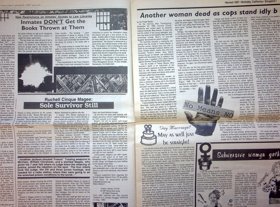 Slingshot Newspaper Harvest 1997 Berkely CA Radical Plutonium Mumia Abu Jamal