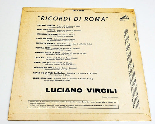 Luciano Virgili Ricordi Di Roma 33 RPM LP Record La Voce Del Padrone 1961 2