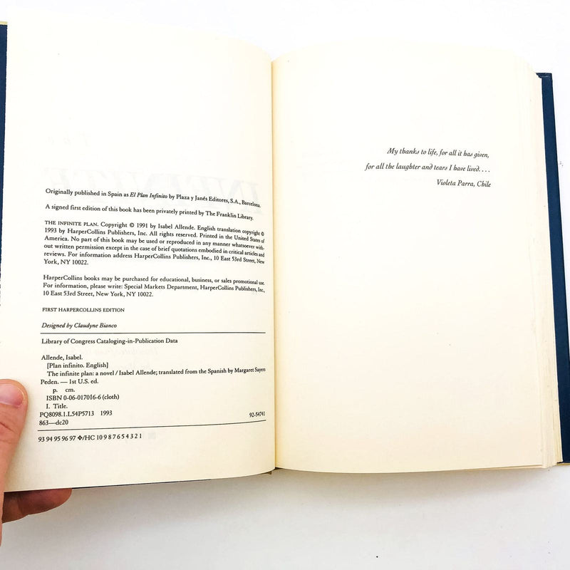 The Infinite Plan Hardcover Isabel Allende 1993 1st Edition Traveling Preacher 8