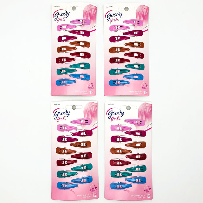 48-Piece Goody Girls Snap Pins Contour Clips Bright and Bold Hair Accessories