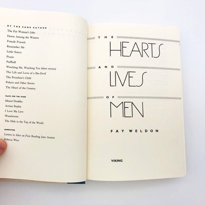 The Hearts and Lives of Men Hardcover Fay Weldon 1988 Love Marriage 1st Ed 1 8