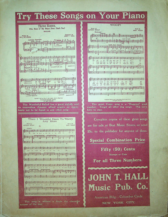 Under The Oak At Sunset Sheet Music Emily Roberts Lewis 1914 Piano Vocal Song 4