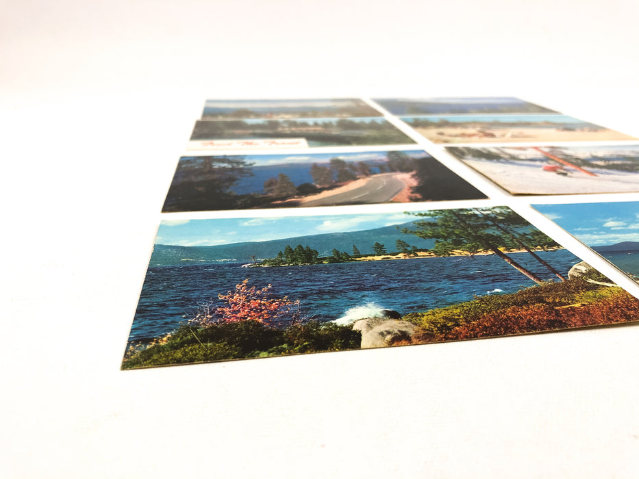 Vintage Lake Tahoe Postcards Feed the Trout Beaches Skiing Meek's Bay (Lot of 7)