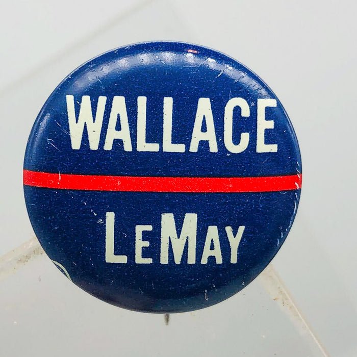 George Wallace Curtis LeMay Button Pin .875" Presidential Campaign Vintage 1