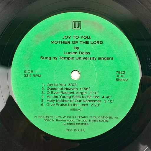 Temple University Singers Joy To You Mother Of The Lord 33 RPM LP Record 1979 1