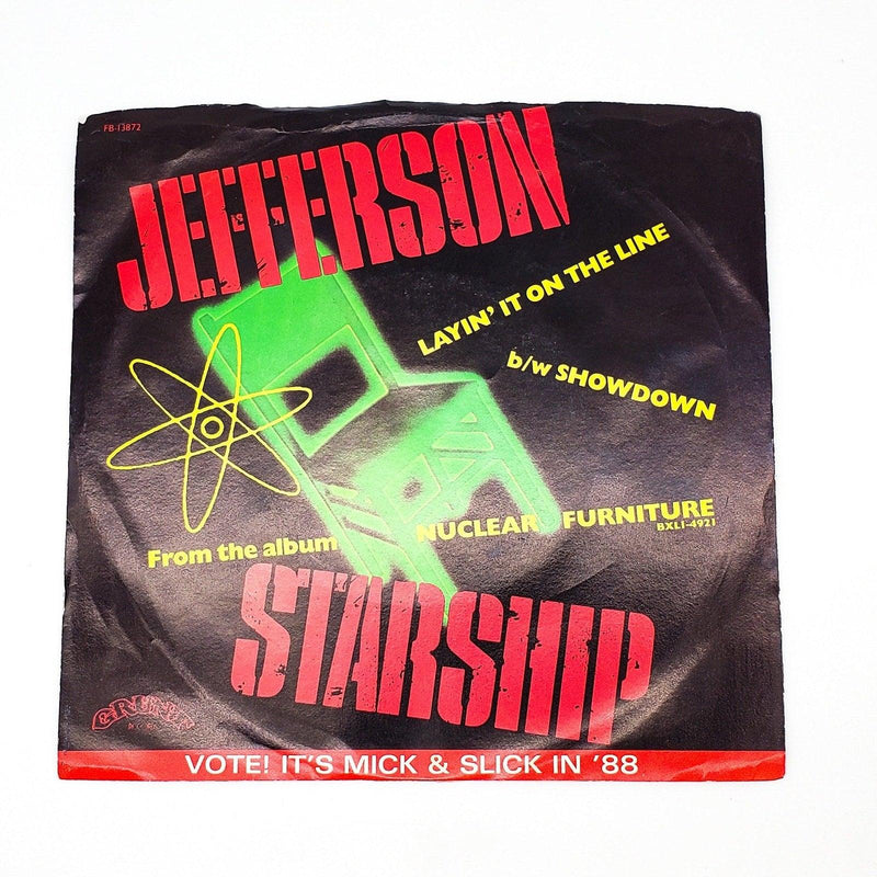 Jefferson Starship Layin' It On The Line 45 RPM Single Record Grunt 1984 1