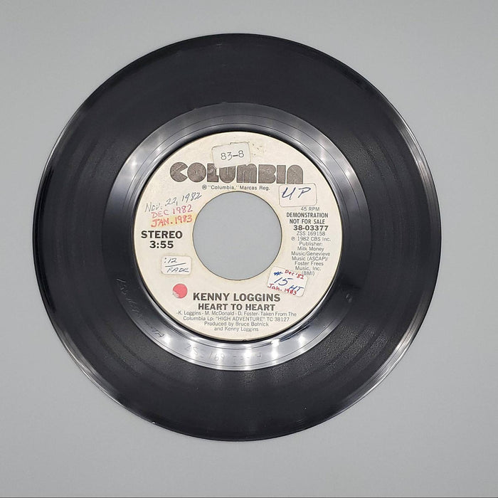 Kenny Loggins Heart To Heart Single Record Columbia 1982 38-03377 PROMO 1