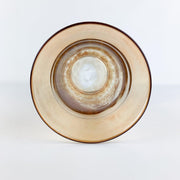 Large Art Glass Gold Copper Speckled Pillar Candle Vase 8" 9