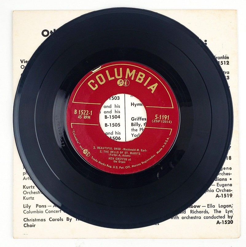 Ken Griffin At The Hammond Organ Record 45 RPM EP B-1522 Columbia 3