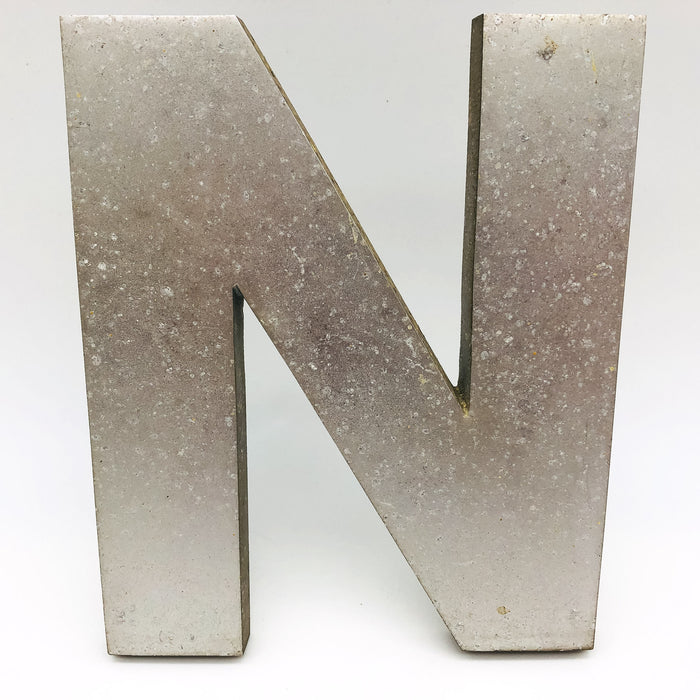 Cast Aluminum Letter N 8" Sign Spanjer Bro Chicago Brushed Architectural Salvage