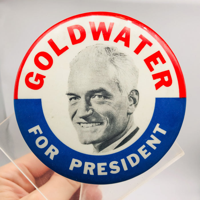 Barry Goldwater For President Button Pin 3.25" Political Campaign Union Made 5