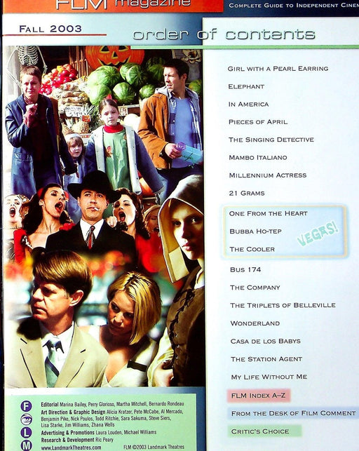 FLM Magazine 2003 Pieces of April, Elephant, Wonderland, Station Agent 2